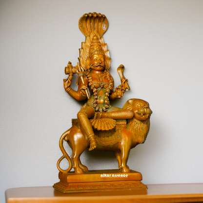 pratyangira devi seated on lion Panchaloha statue - 20 inches Nikuressence