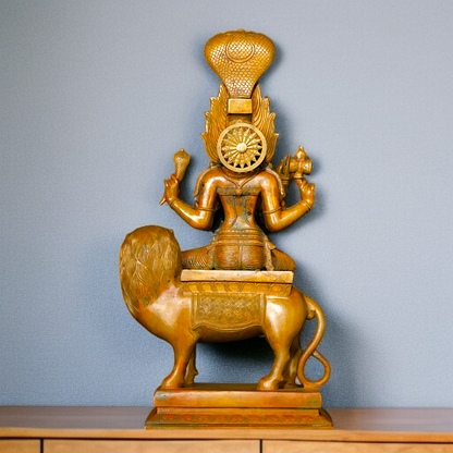 pratyangira devi seated on lion Panchaloha statue - 20 inches Nikuressence