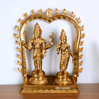 Large Shiva Pashupatinath with Parvati Devi Panchaloha idol - 25 inches Nikuressence