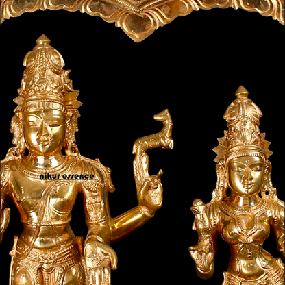 Large Shiva Pashupatinath with Parvati Devi Panchaloha idol - 25 inches Nikuressence