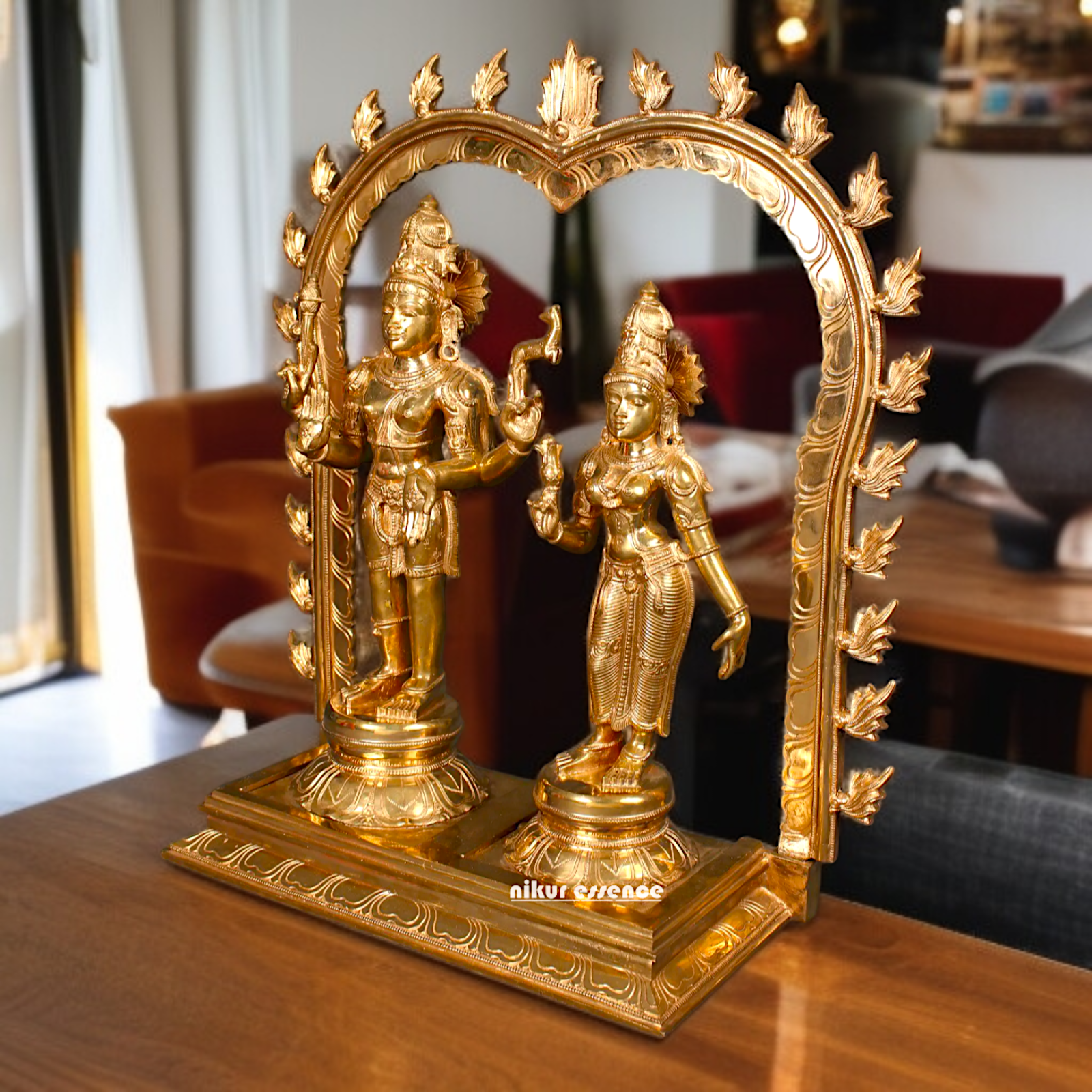 Large Shiva Pashupatinath with Parvati Devi Panchaloha idol - 25 inches Nikuressence