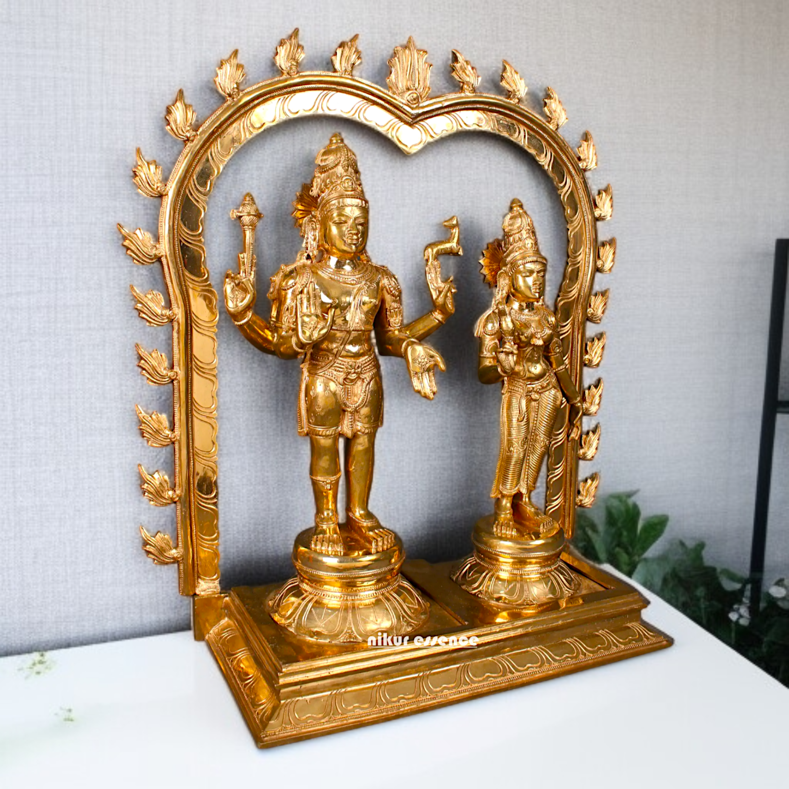 Large Shiva Pashupatinath with Parvati Devi Panchaloha idol - 25 inches Nikuressence