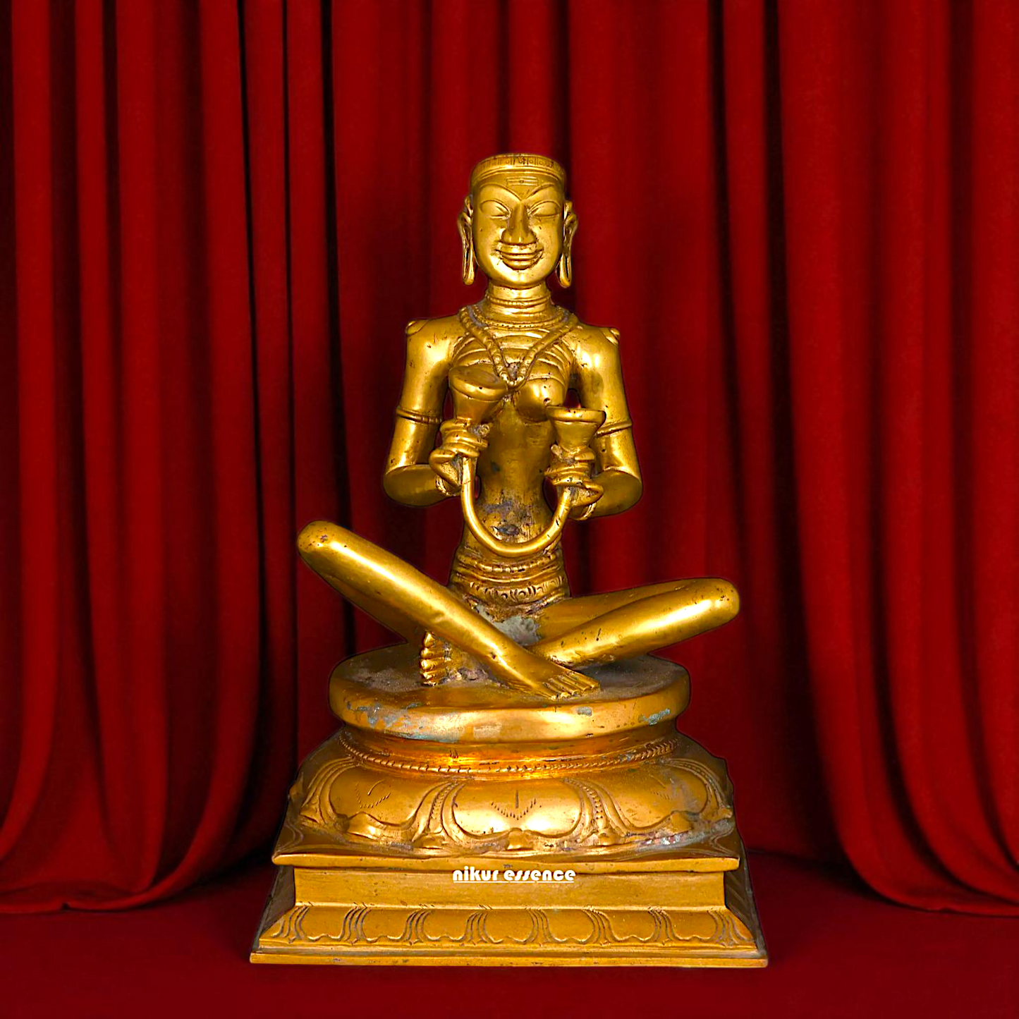 Karaikal Ammaiyar seated Panchaloha idol - 10 inches Nikuressence