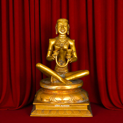 Karaikal Ammaiyar seated Panchaloha idol - 10 inches Nikuressence