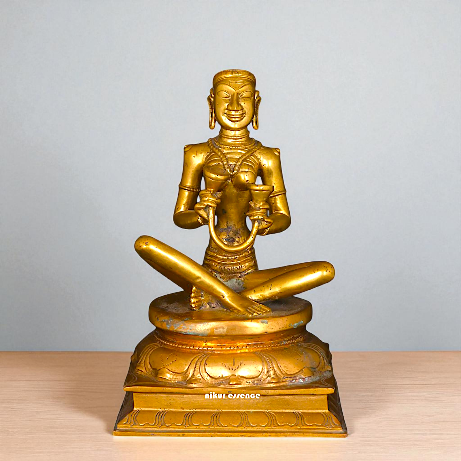 Karaikal Ammaiyar seated Panchaloha idol - 10 inches Nikuressence