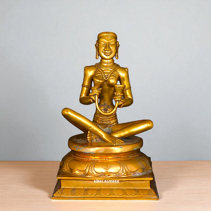Karaikal Ammaiyar seated Panchaloha idol - 10 inches Nikuressence