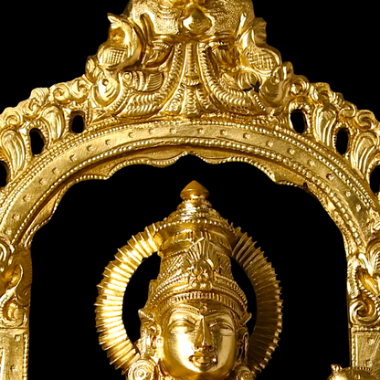 Goddess Saraswati Devi Playing Veena with Four Armed seated Panchaloha idol - 13 inches Nikuressence