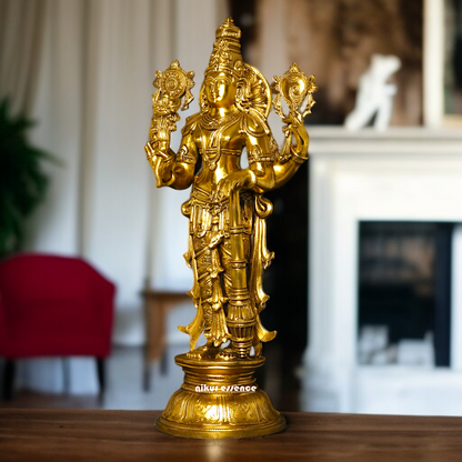 Big Vishnu Standing Panchaloha idol - 26 inches Nikuressence