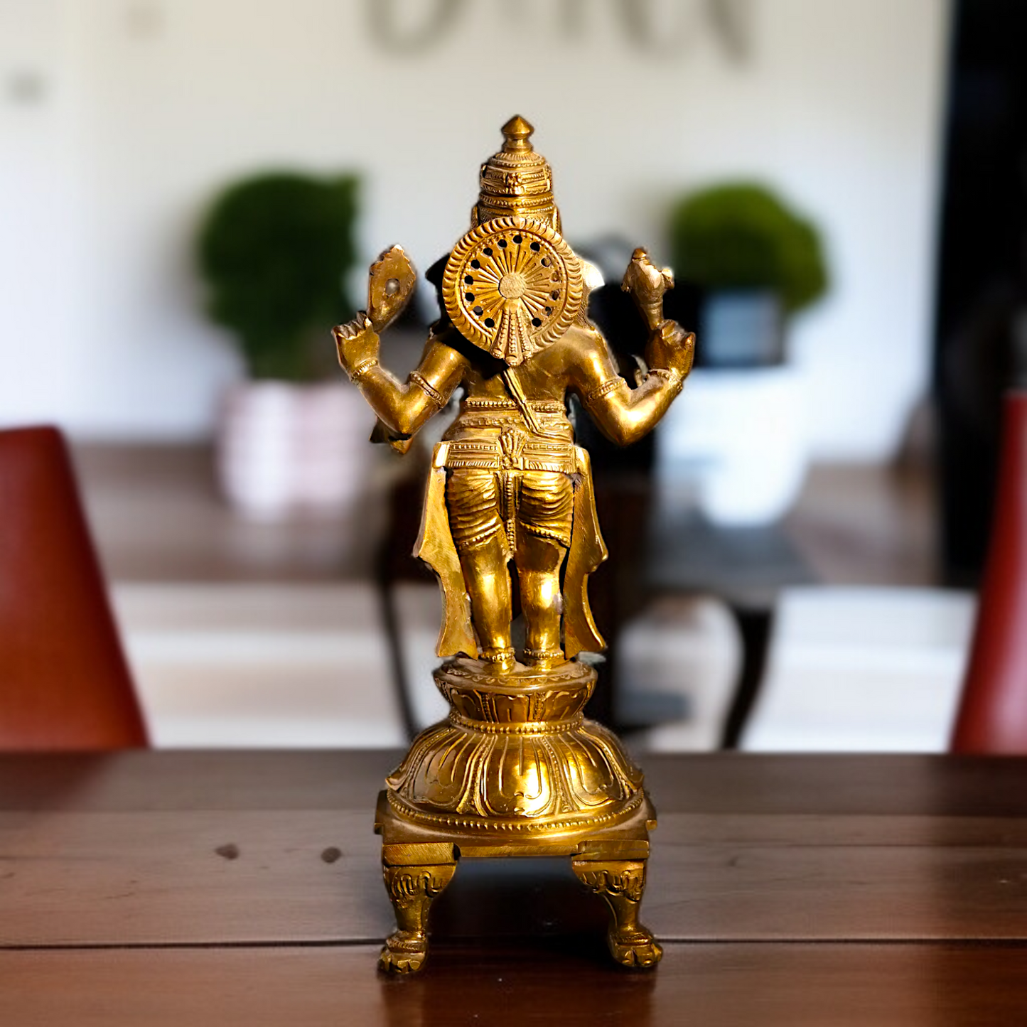 Ganpati Ganesha blessing Standing Four Armed Panchaloha idol- 11 inches Nikuressence