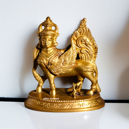 Goddess kamadhenu Cow with Calf Panchaloha idol- 5 inches Nikuressence