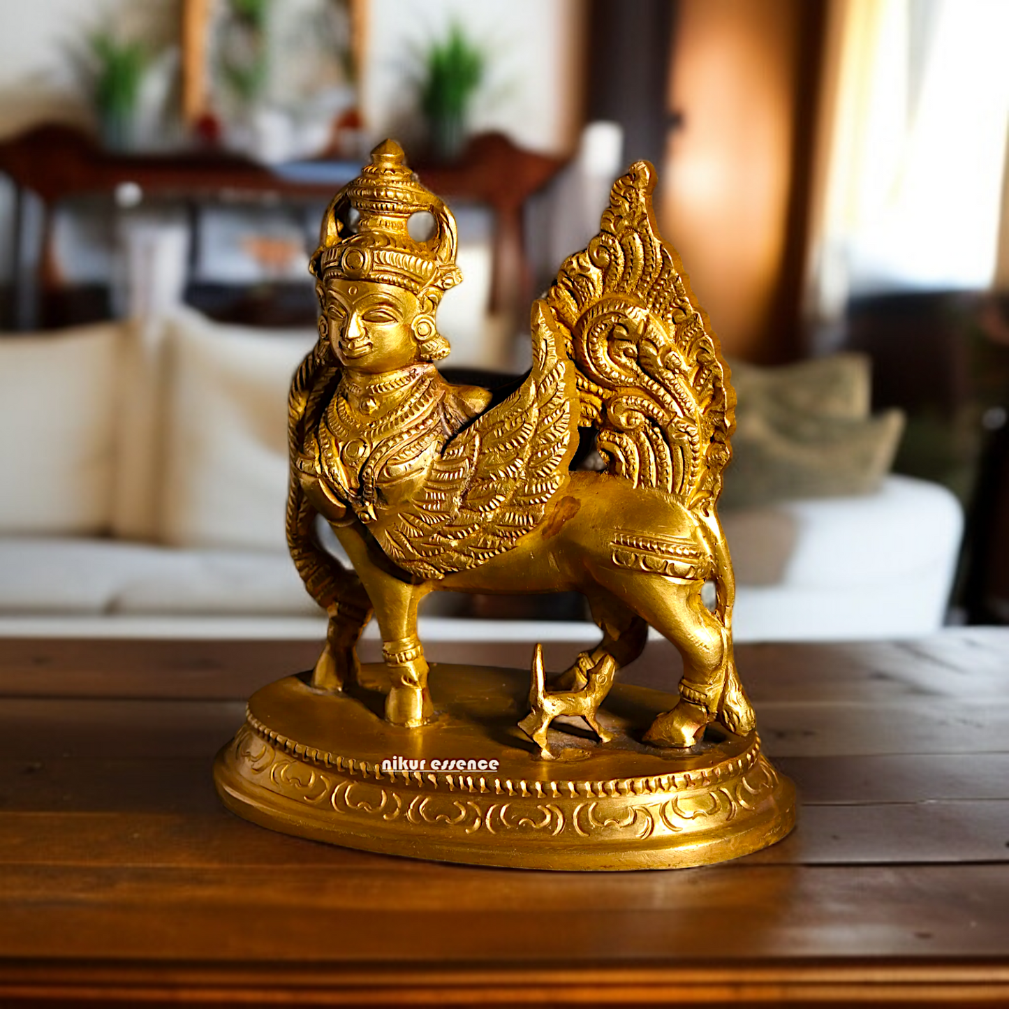 Goddess kamadhenu Cow with Calf Panchaloha idol- 5 inches Nikuressence