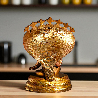 Bal krishna seated on sheshnag Panchaloha statue - 7 Inches Nikuressence