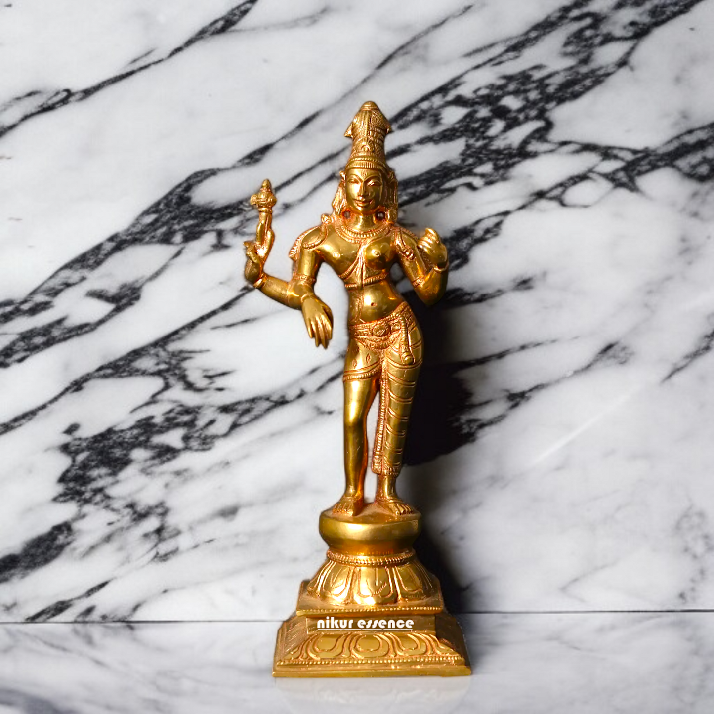 Ardhanarishvara Shiva Parvati Panchaloha statue - 9 Inches Nikuressence