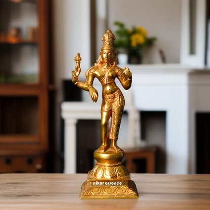 Ardhanarishvara Shiva Parvati Panchaloha statue - 9 Inches Nikuressence