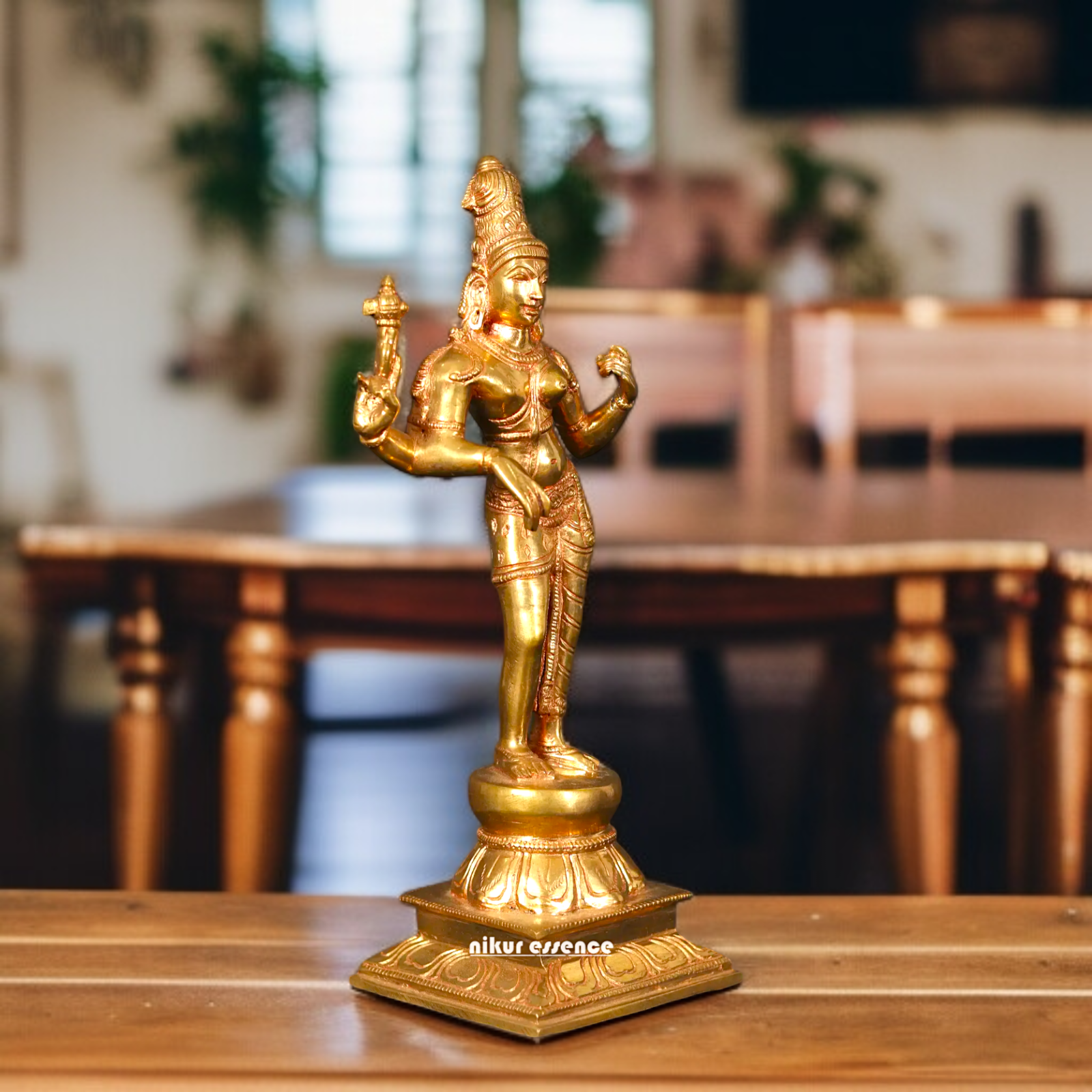 Ardhanarishvara Shiva Parvati Panchaloha statue - 9 Inches Nikuressence