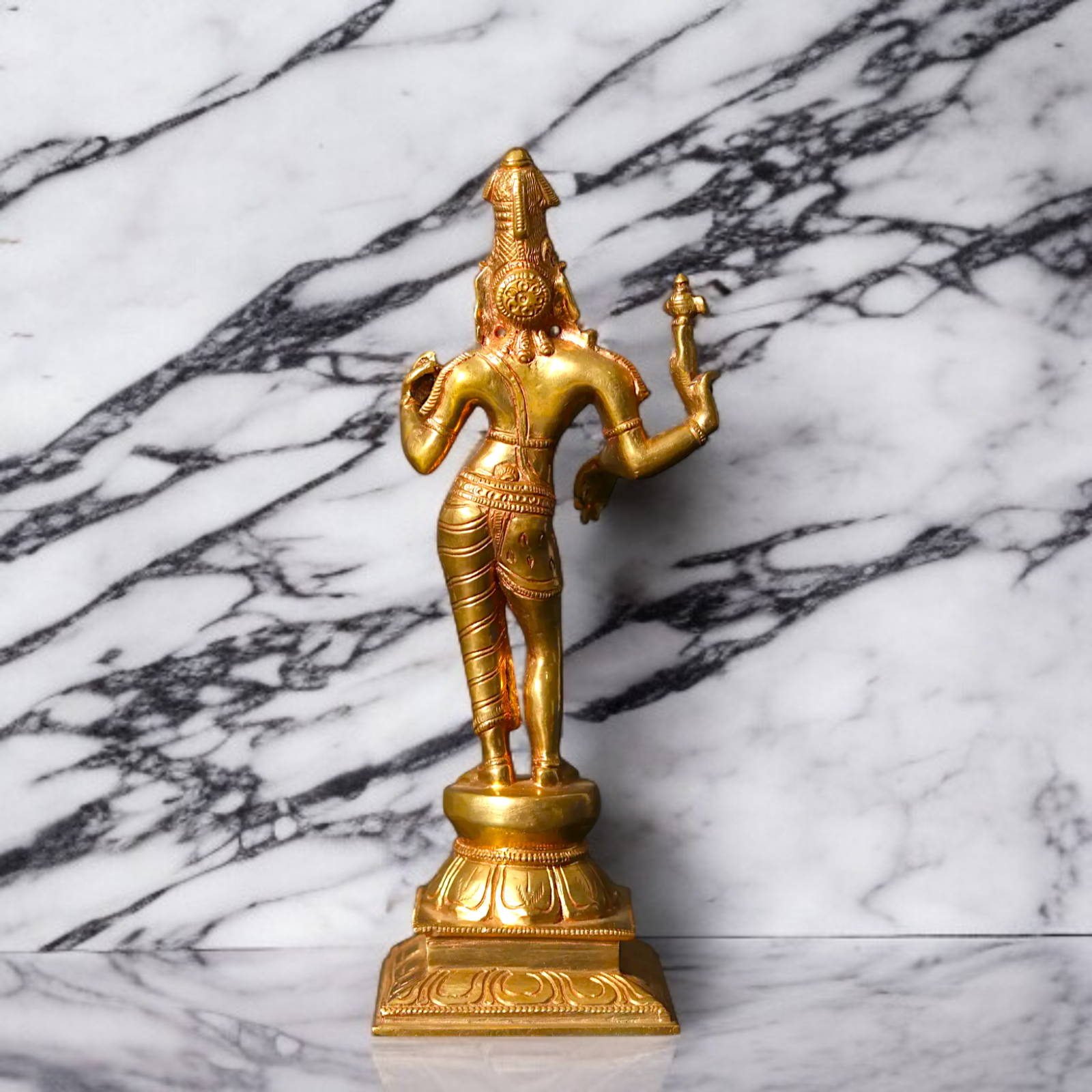 Ardhanarishvara Shiva Parvati Panchaloha statue - 9 Inches Nikuressence