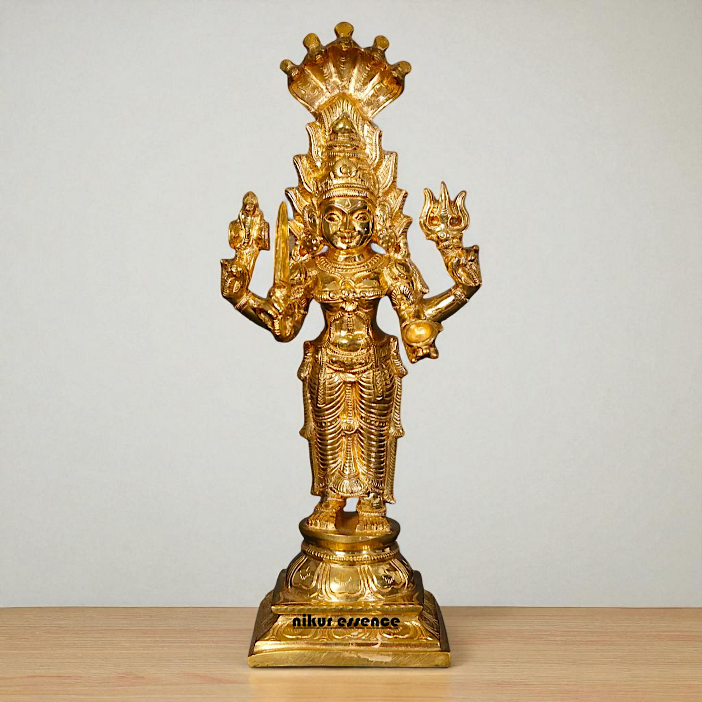 Goddess Mariamman Durga Devi maa standing Panchaloha statue - 12 Inches Nikuressence