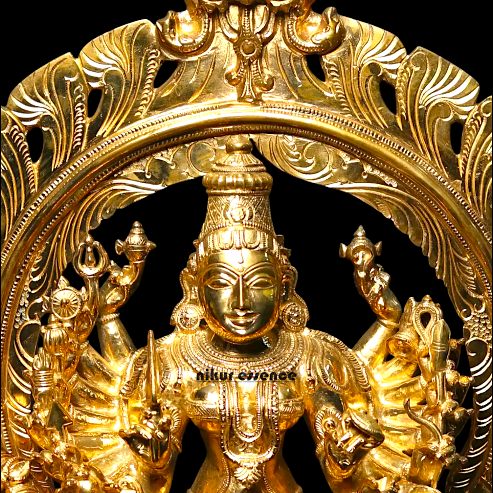 Large Durga Devi maa seated on lion Panchaloha statue - 27 Inches Nikuressence