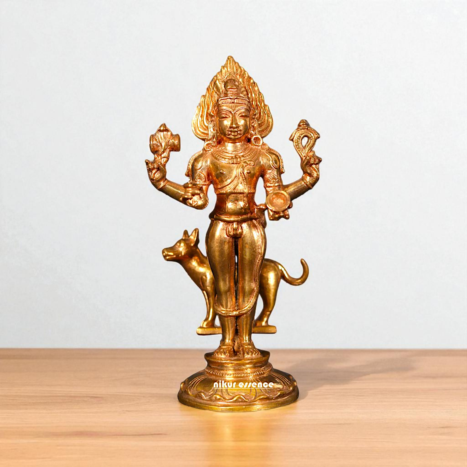 Kaal bhairav standing Panchaloha idol - 5 Inches Nikuressence