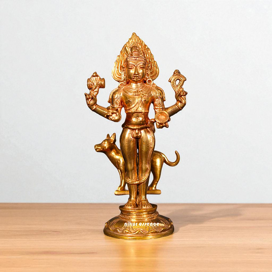 Kaal bhairav standing Panchaloha idol - 5 Inches Nikuressence