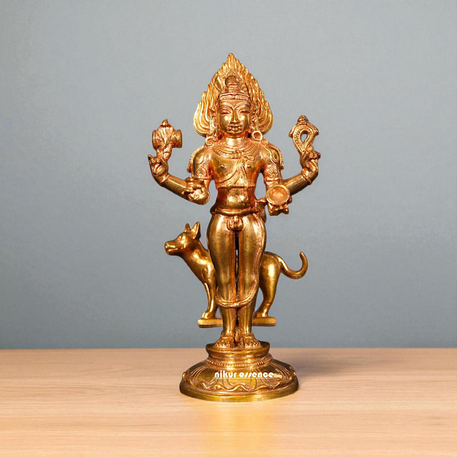 Kaal bhairav standing Panchaloha idol - 5 Inches Nikuressence