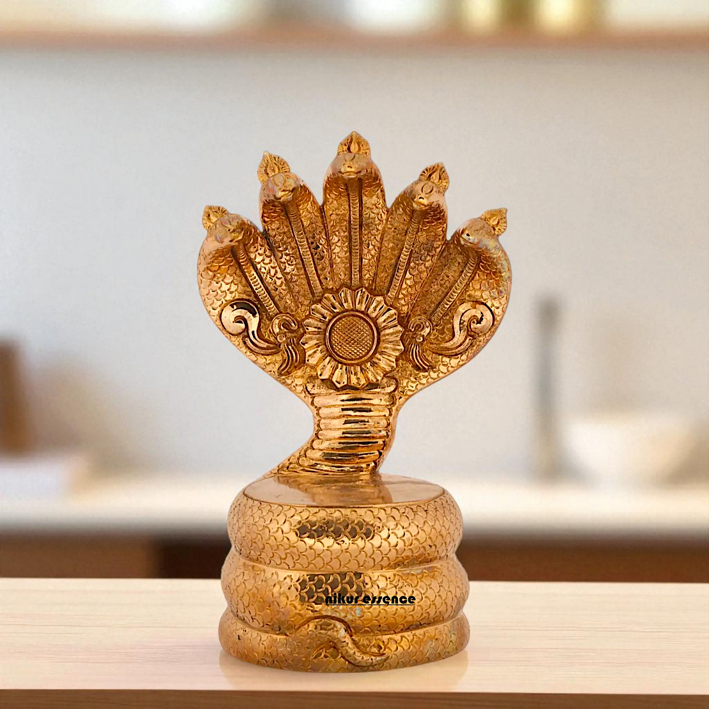 Panchaloha Sheshnag throne idol - 8 inches Nikuressence