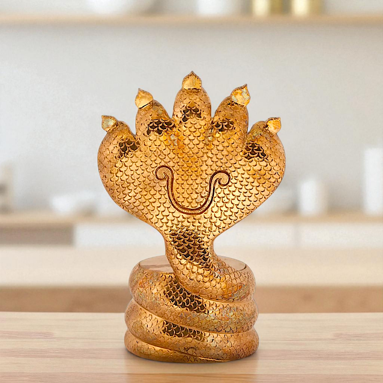 Panchaloha Sheshnag throne idol - 8 inches Nikuressence