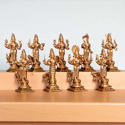 Navagraha With Vahana set Panchaloha idol - 12 inches Nikuressence