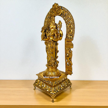 Large Vishnu with Kirtimukha Prabhavali Panchaloha statue - 39 inches Nikuressence