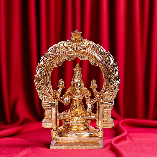 Panchaloha Lakshmi seated statue - 6 inches Nikuressence
