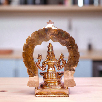 Panchaloha Lakshmi seated statue - 6 inches Nikuressence