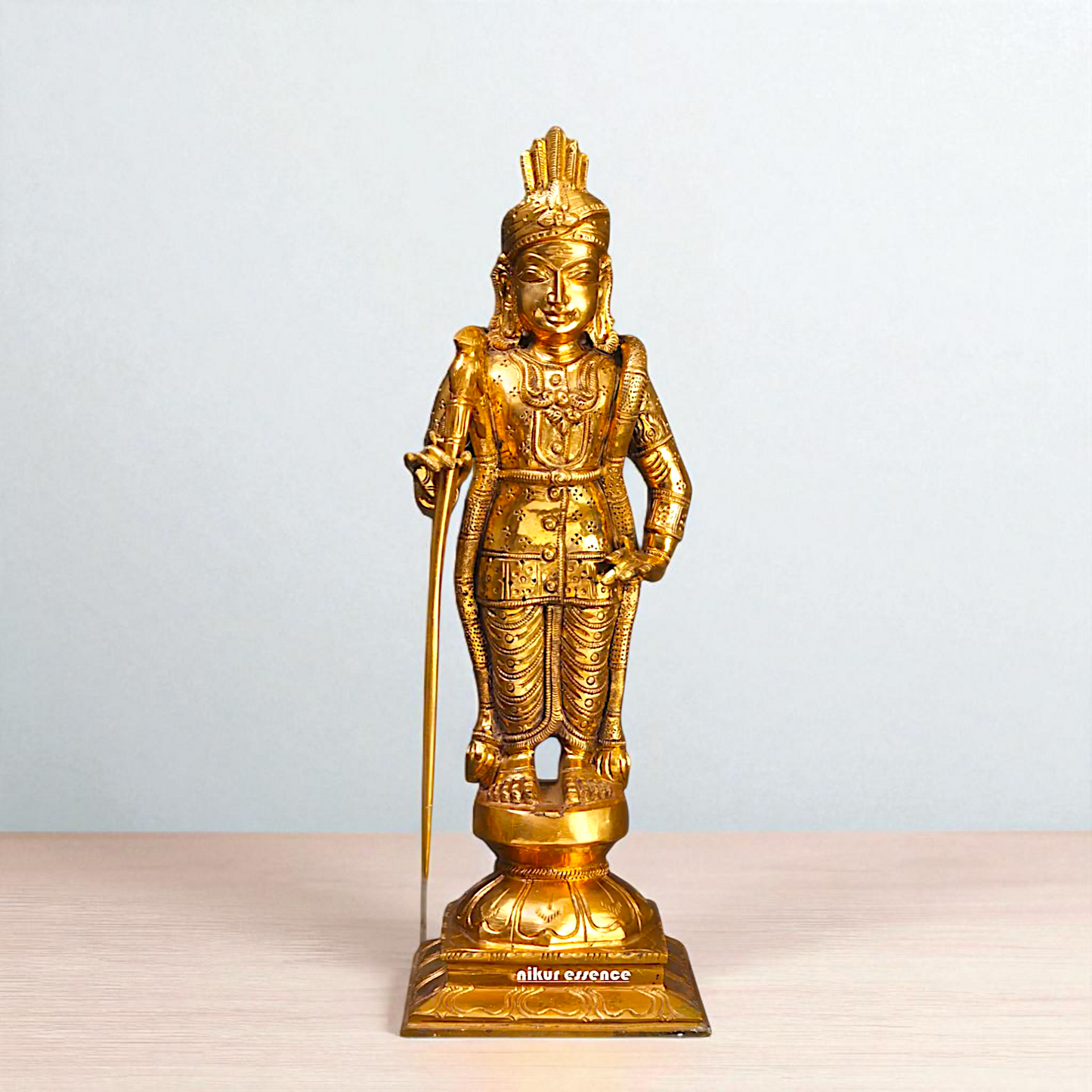 Panchaloha Kumara Kartikeya standing statue - 13 inches Nikuressence