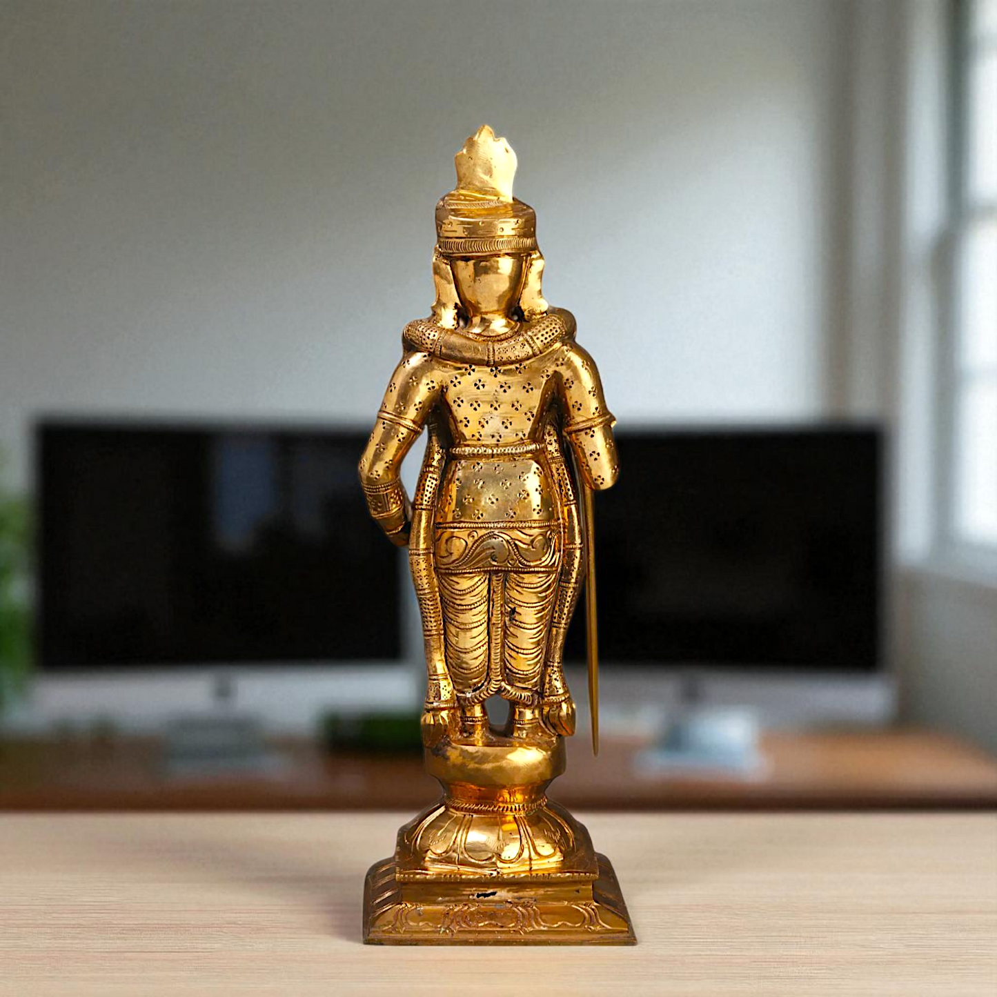 Panchaloha Kumara Kartikeya standing statue - 13 inches Nikuressence