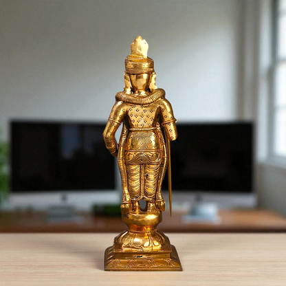 Panchaloha Kumara Kartikeya standing statue - 13 inches Nikuressence