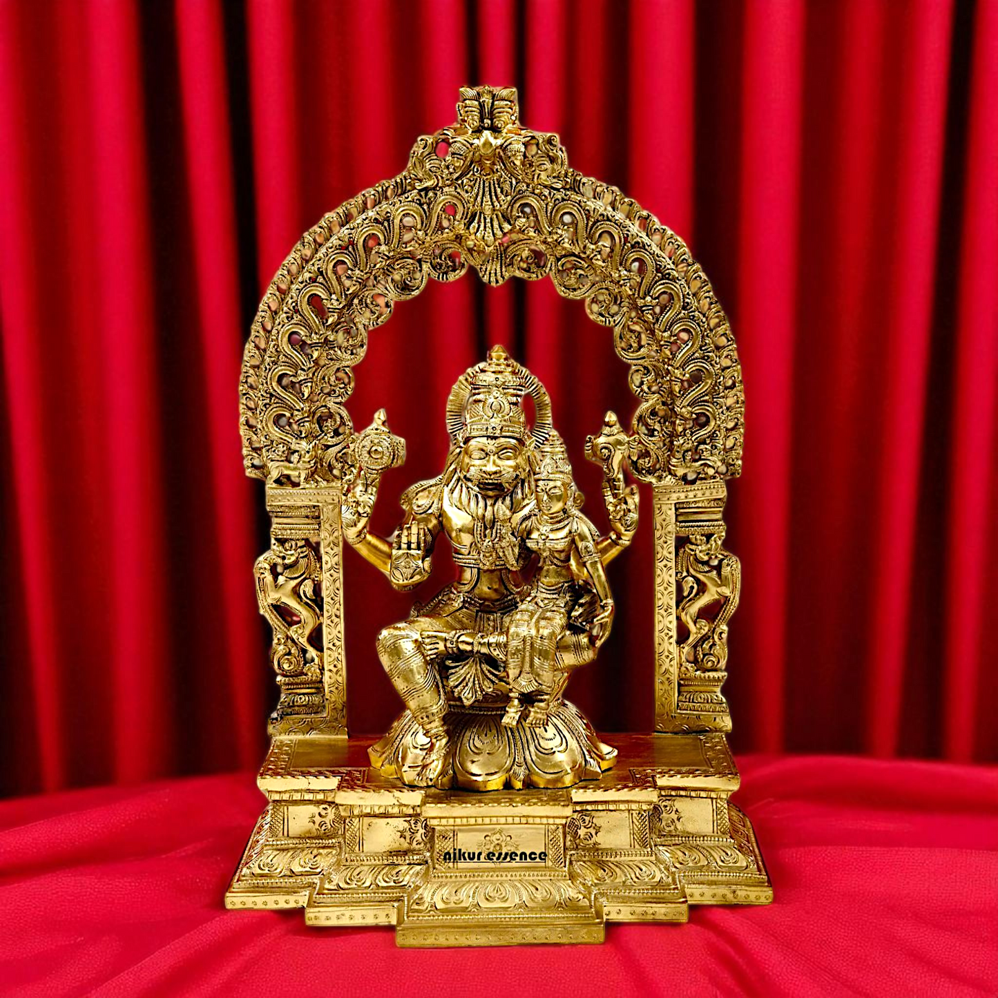 Narasimha with Lakshmi Panchaloha idol - 18 inches Nikuressence