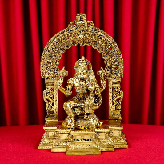 Narasimha with Lakshmi Panchaloha idol - 18 inches Nikuressence