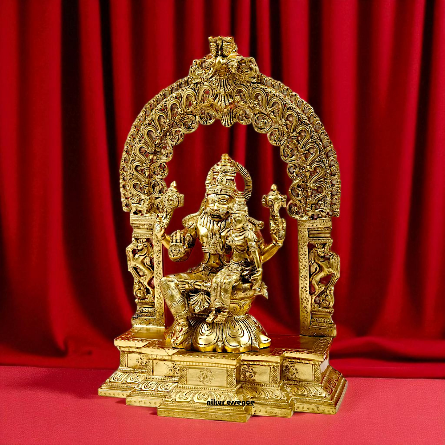 Narasimha with Lakshmi Panchaloha idol - 18 inches Nikuressence