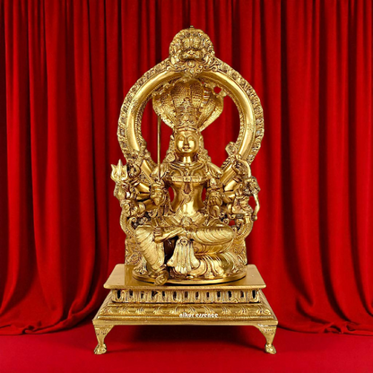 Goddess Ashtabhuja Dharini Devi Mariamman Panchaloha statue - 16 inches Nikuressence