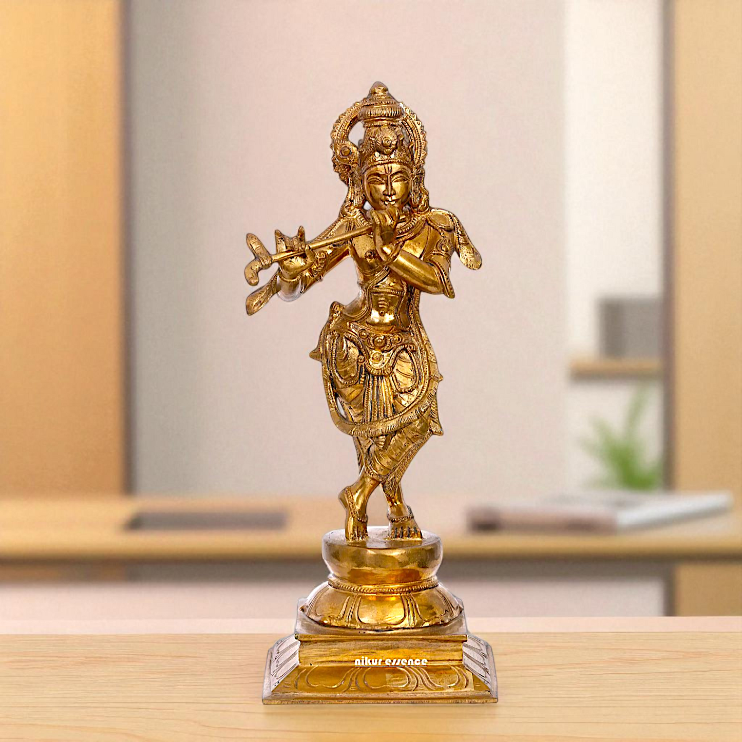Panchaloha Krishna standing with Playing Flute idol - 14 inches Nikuressence