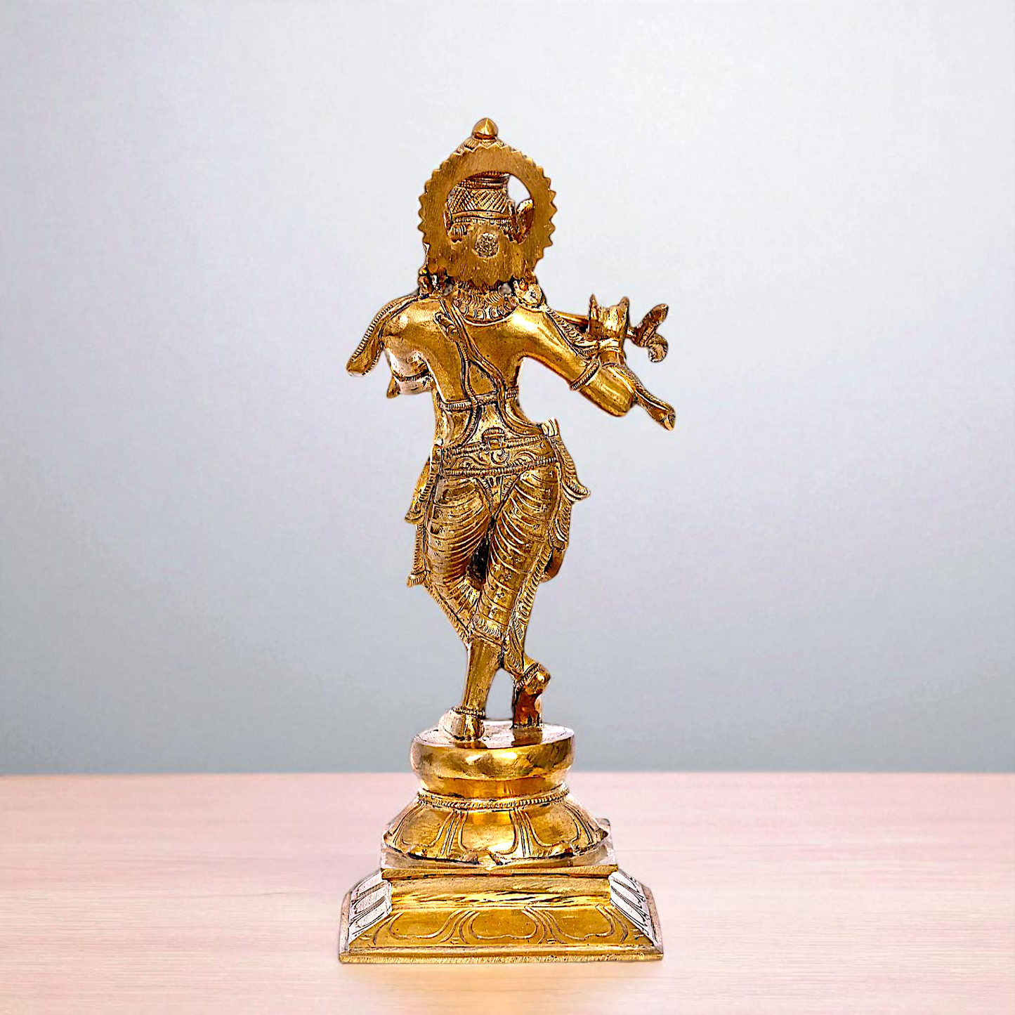 Panchaloha Krishna standing with Playing Flute idol - 14 inches Nikuressence