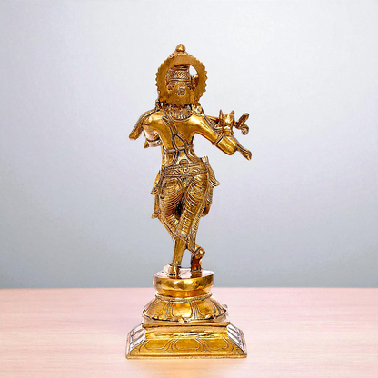 Panchaloha Krishna standing with Playing Flute idol - 14 inches Nikuressence