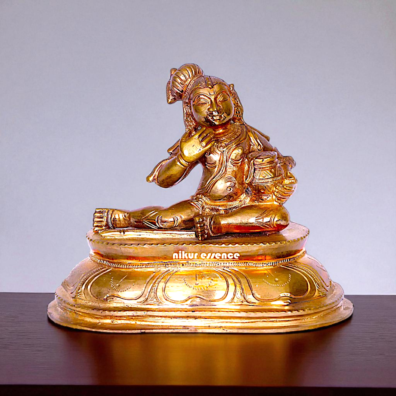 Bal Krishna stealing Butter Panchaloha idol - 7 inches Nikuressence
