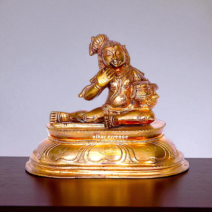 Bal Krishna stealing Butter Panchaloha idol - 7 inches Nikuressence
