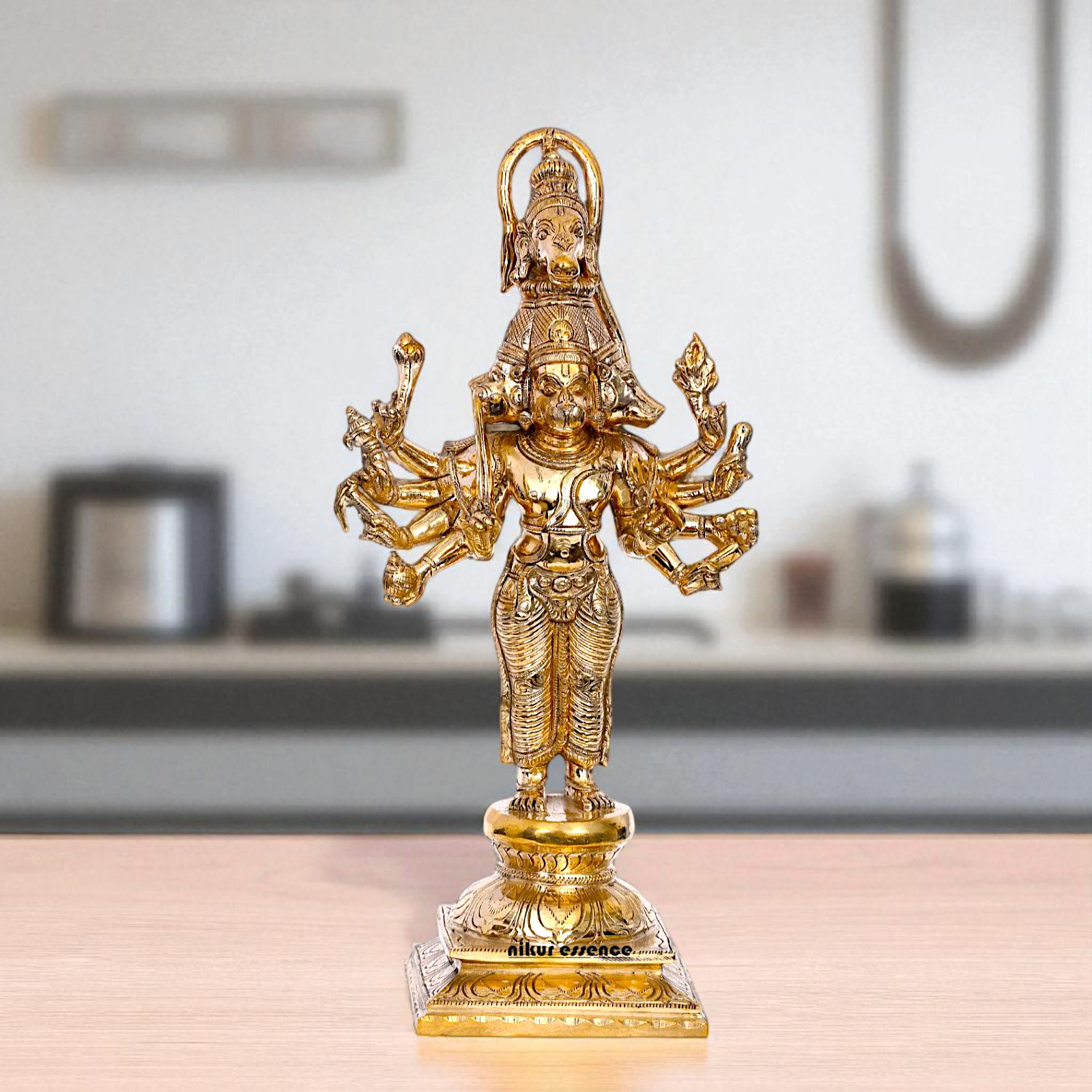 Panchmukhi Hanuman standing Panchaloha idol - 14 inches Nikuressence