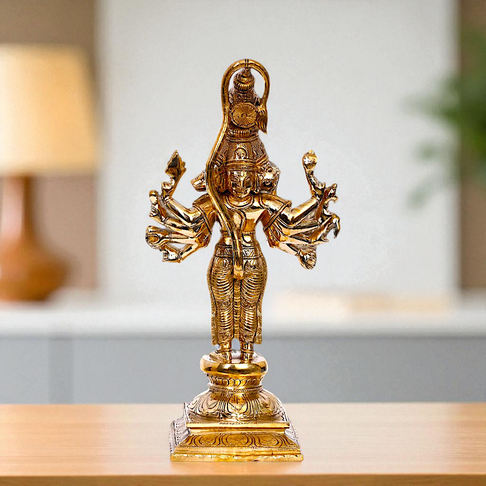 Panchmukhi Hanuman standing Panchaloha idol - 14 inches Nikuressence