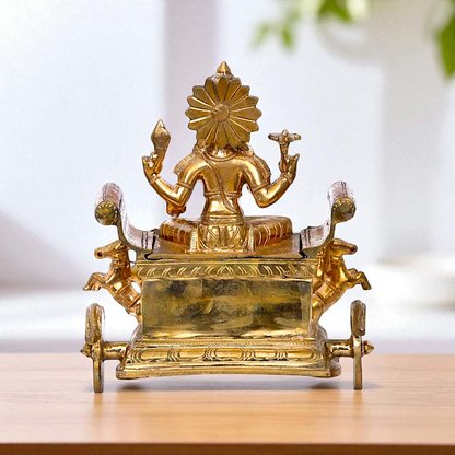 Panchaloha Surya Narayan Dev seated on Rath idol - 9 inches Nikuressence