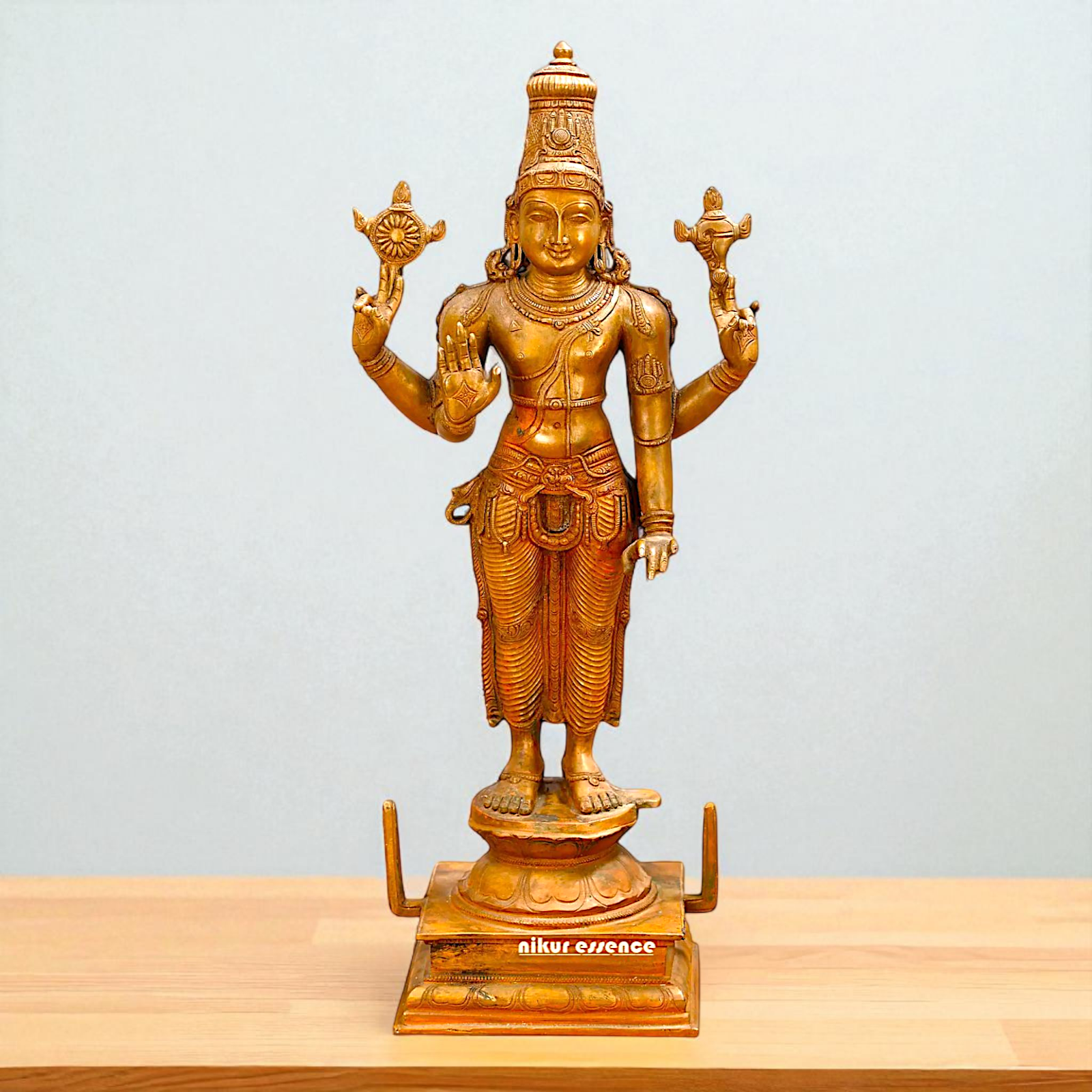 Panchaloha Vishnu Bhagwan standing Big idol - 21 inches Nikuressence