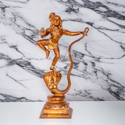 Panchaloha Kaliya Naag Krishna standing idol - 15 inches Nikuressence