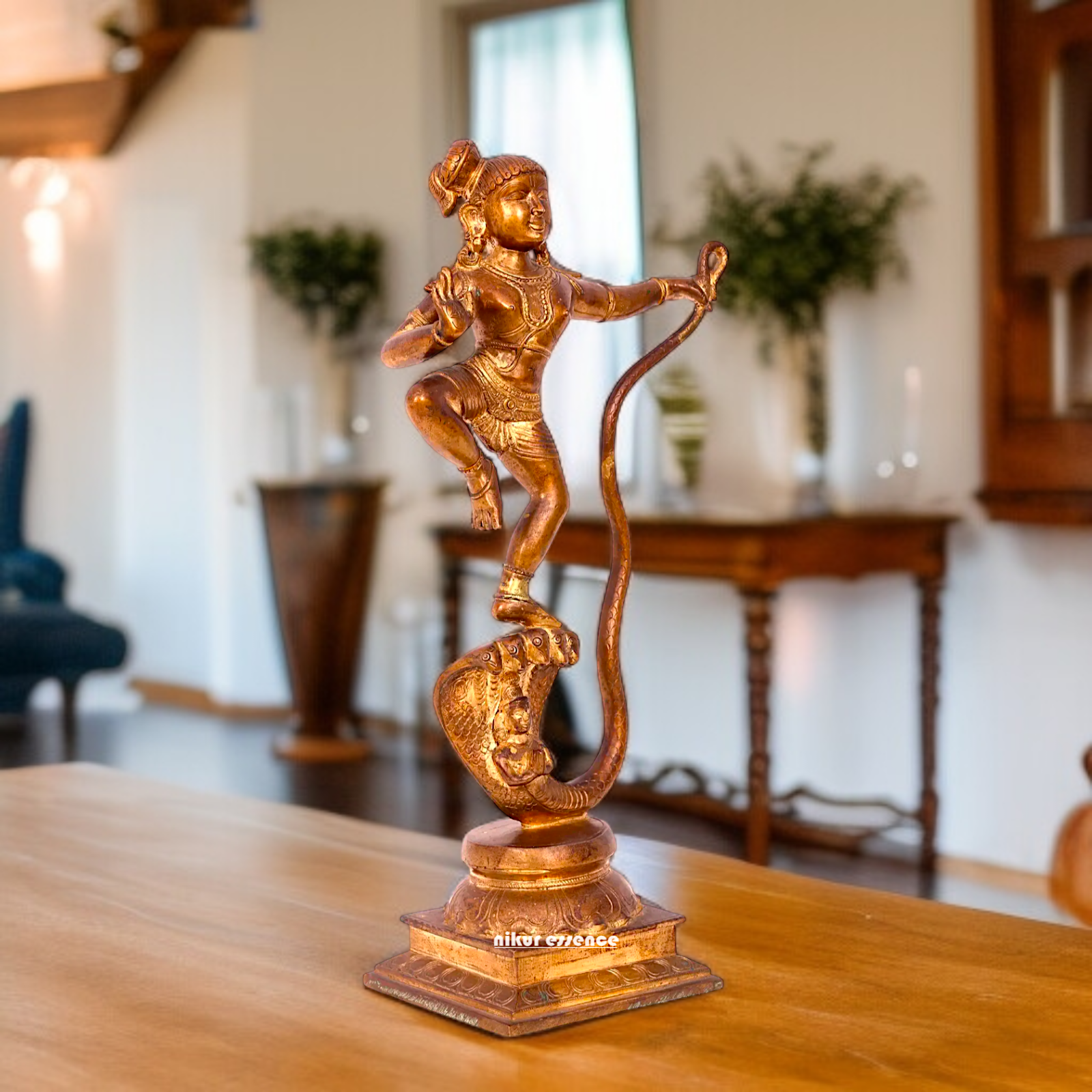 Panchaloha Kaliya Naag Krishna standing idol - 15 inches Nikuressence