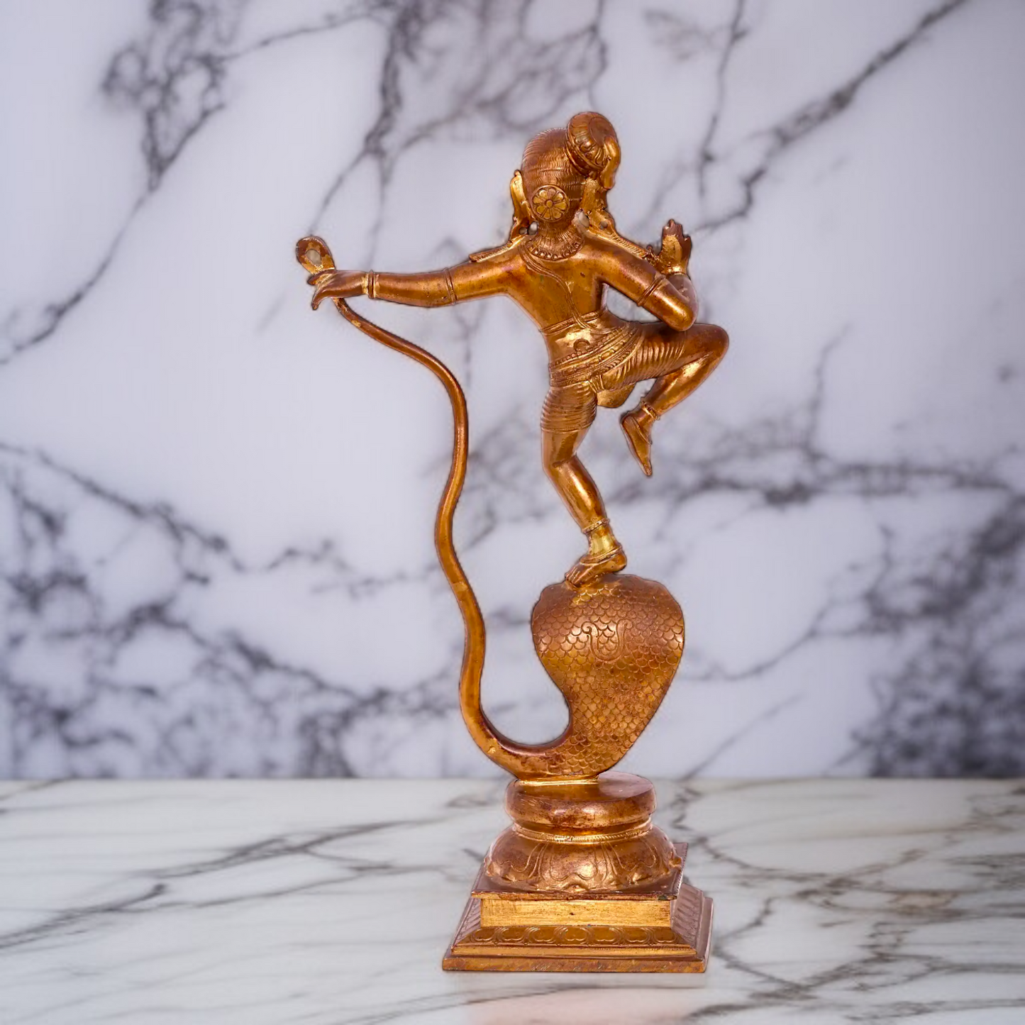 Panchaloha Kaliya Naag Krishna standing idol - 15 inches Nikuressence